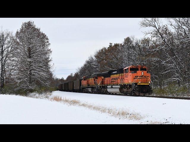 Trains In The Snow Around Centralia, IL