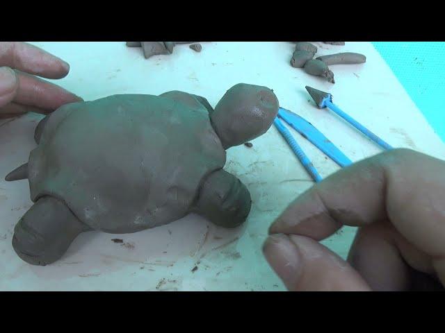 Super Easy Clay Tutorial - How to make a turtle out of clay DIY