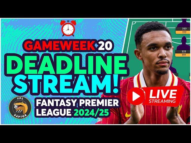 FPL GAMEWEEK 20 LIVE DEADLINE STREAM  | GW20 POSTPONEMENTS? ️ | Fantasy Premier League 2024/25