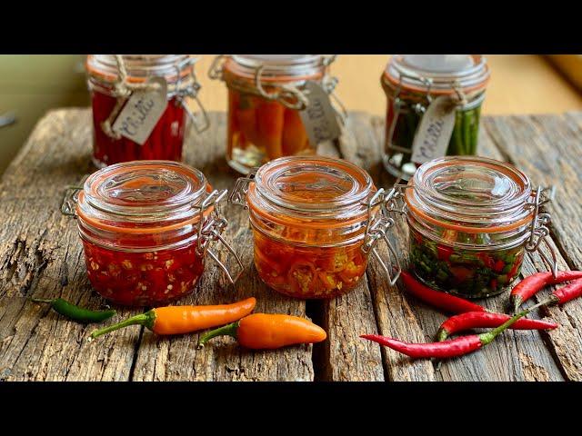 HOT CHILLI PEPPERS  Preserved in OLIVE OIL Italian recipe - how to do at home @uomodicasa