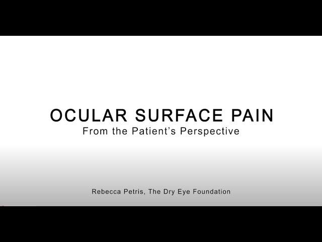 For Eye Care Professionals: About ocular surface pain