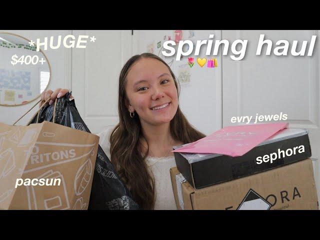 HUGE SPRING HAUL ️ clothes, makeup, & jewelry!!