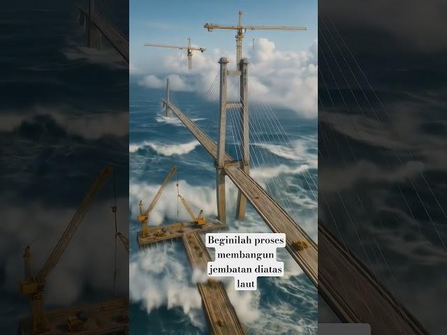 Giant Bridge Piercing the Clouds #technology #BridgeConstruction #Shorts #AmazingStructures #aiart