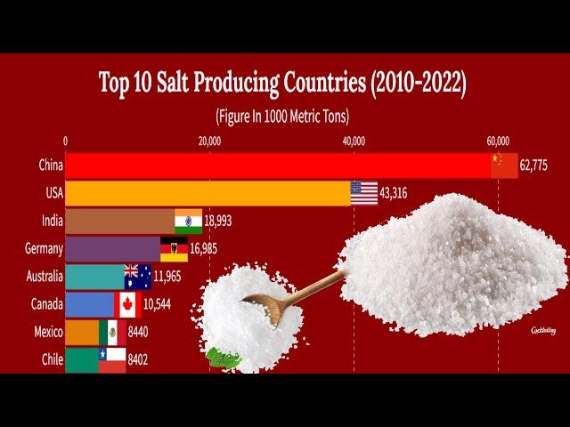 Top 10 Salt Producing Countries (2010- 2022) | Smart Ranking Charts |