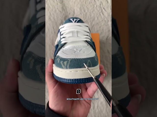 Real VS Fake Louis Vuitton Trainer #lvlover #lvshoes #sneakers #easter2024 #barcelona
