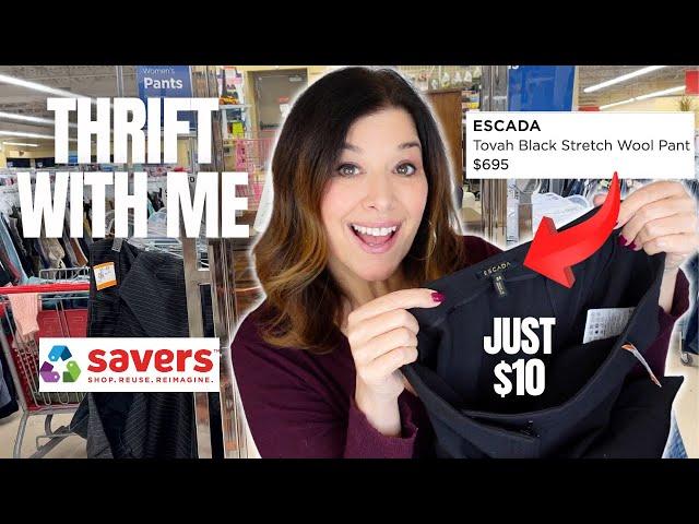 I found $600 pants for $10! Thrift with me at Savers Thrift Haul & Poshmark Liquidation Reseller