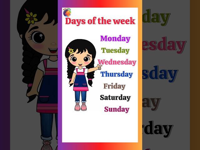 learn the names of days of the week #preschoollearning #kindergarten