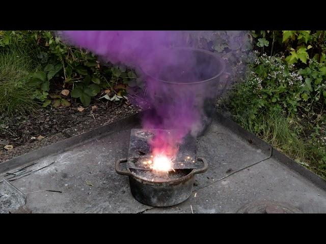 Thermite: Neodymium + iodine oxide ( Nd+I2O5 )