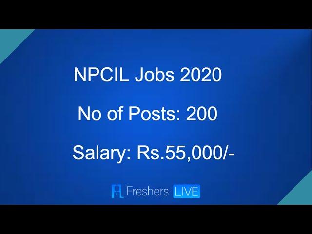 Jobs in Nuclear Power Corporation of India NPCIL Recruitment 2020