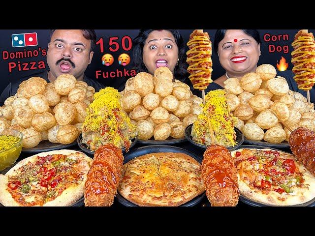 50 SPICY PANIPURI CHALLENGE vs DOMINO'S PIZZA vs CORN DOG | SPICY FOOD CHALLENGE | FUNNY PUNISHMENT