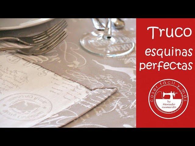 Esquinas perfectas en manteles, servilletas, caminos de mesa...