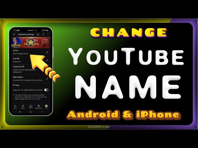 YouTube App: change YouTube channel name on Android and iPhone