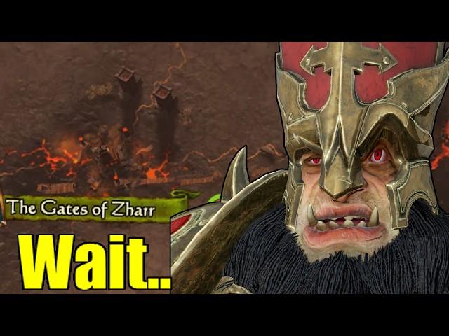 Something is Wrong with Chaos Dwarf Settlement, Gate of the Zharr,  in Immortal Empires Campaign Map