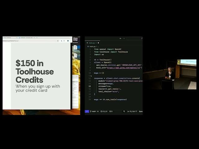 Toolhouse - 2 Min Demo at OSS4AI Awesome AI Dev Tools, August