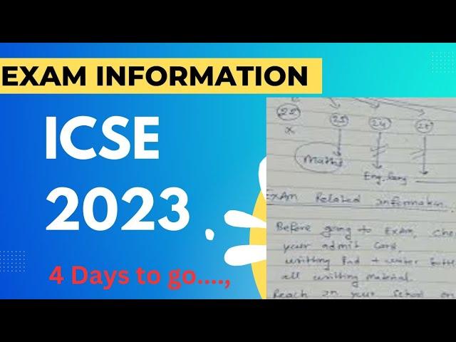 icse 2023 Exam information | very important information for icse class 10 board exam 2023