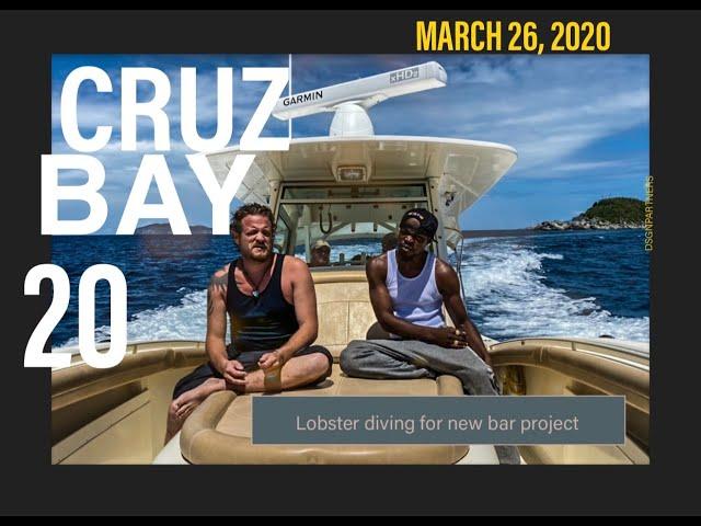 Celebrity Bartender Russell Davis diving for lobster in Cruz Bay, US Virgin Islands