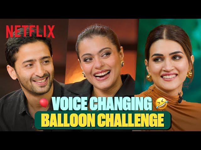 Kriti, Kajol, and Shaheer in a HILARIOUS Helium Balloon Challenge | #TheGreatIndianKapilShow