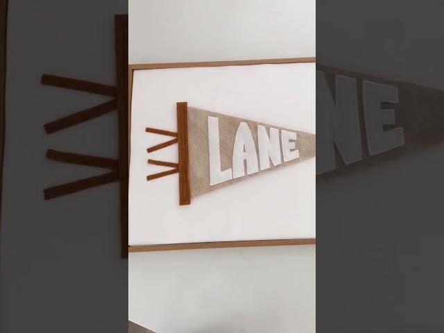 For curious minds… here’s how I framed and hung Lane’s name pennant! ️ #shorts