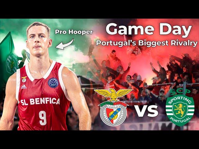 Pro Basketball Rivalry Game Day Vlog // SL Benfica vs Sporting CP (CRAZY ENDING!!)