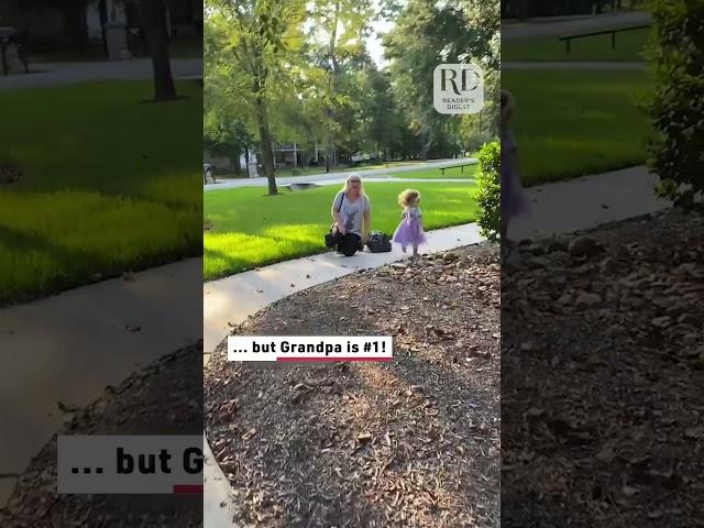 Adorable Toddler Runs Past Grandma to Hug Grandpa Instead