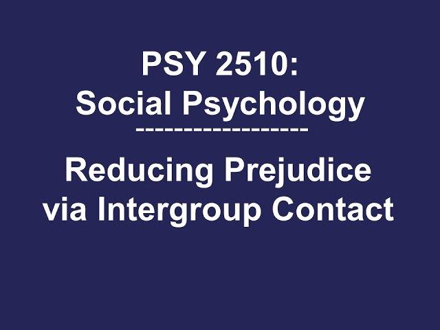 PSY 2510 Social Psychology: Reducing Prejudice and Discrimination via Intergroup Contact