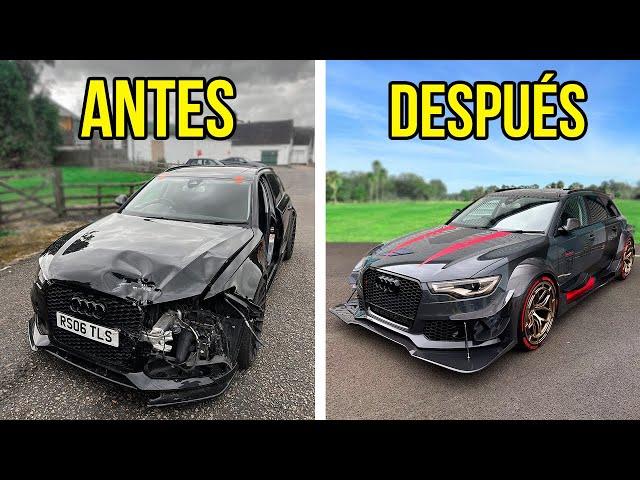 MONTAJE COMPLETO - RECONSTRUCCIÓN DE UN AUDI RS6 DAÑADO EN UN ACCIDENTE