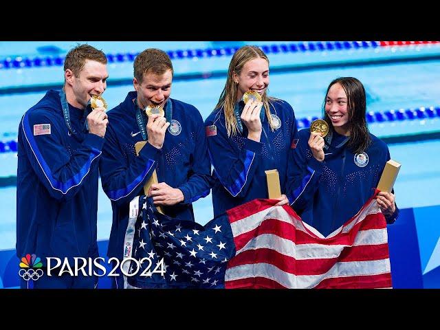 Team USA GETS THE JOB DONE in 4x100 mixed relay behind world record effort | Paris Olympics