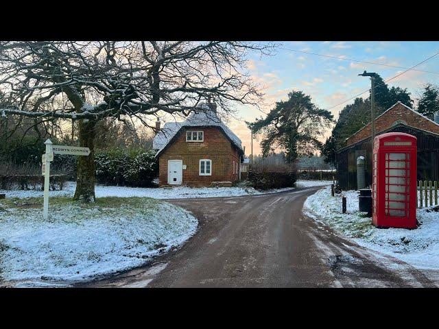 Frozen Snowy Morning Walk in -7°C Through The English Countryside - ENGLAND