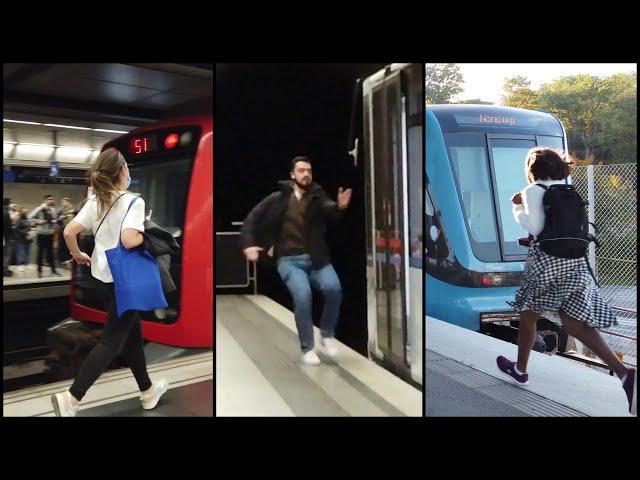 People trying to catch the train compilation‍️‍️