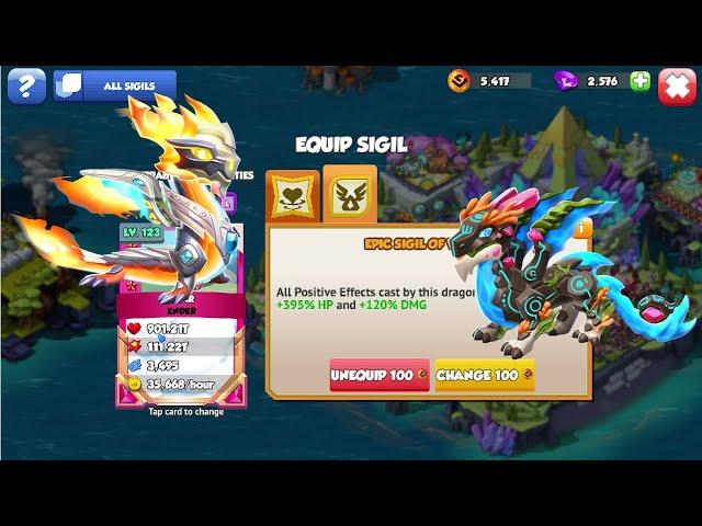 Ancient Oyar and Momotu Sigil upgrade-Dragon Mania Legends | Opened 60 Enchant tickets | DML