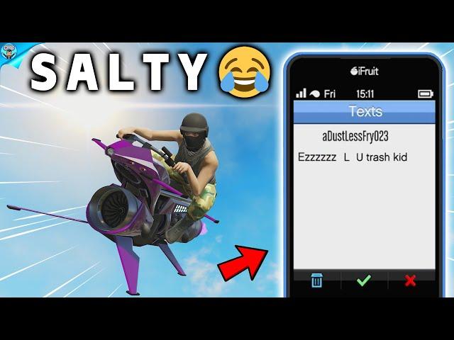 Giving a SALTY griefer the biggest L he's ever had on GTA Online!