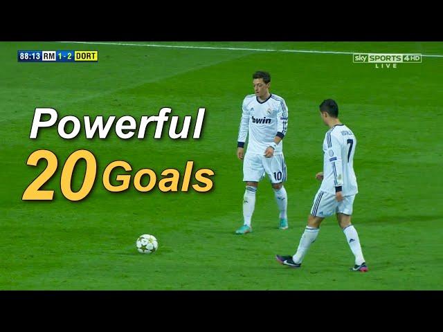 20 Great Powerful Goals of Real Madrid ( Ronaldo / Bale / Robben / Di Maria )