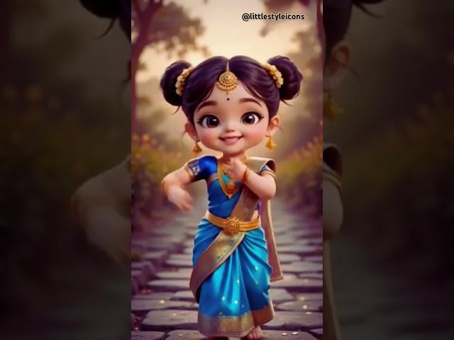 Grace wrapped in tradition #dancer  #CulturalBeauty #BabySareeLook#TraditionInStyle #EthnicElegance