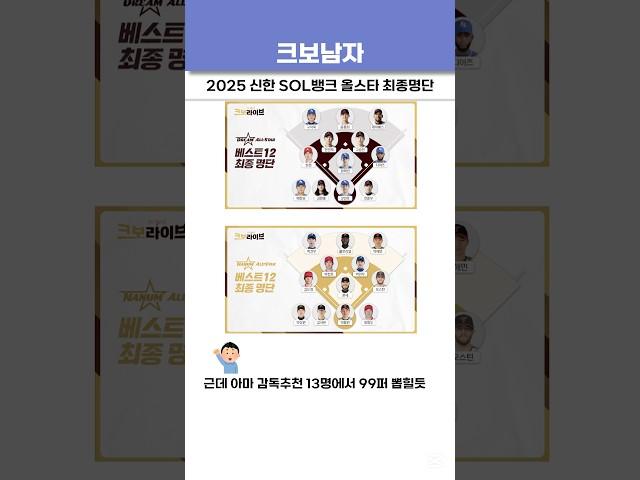 2025 KBO 올스타 최종명단ㄷㄷㄷ