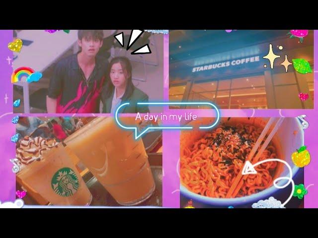 a day in my life| Aesthetic vlog |  studying, ramen, watching F4 thailand, Starbucks