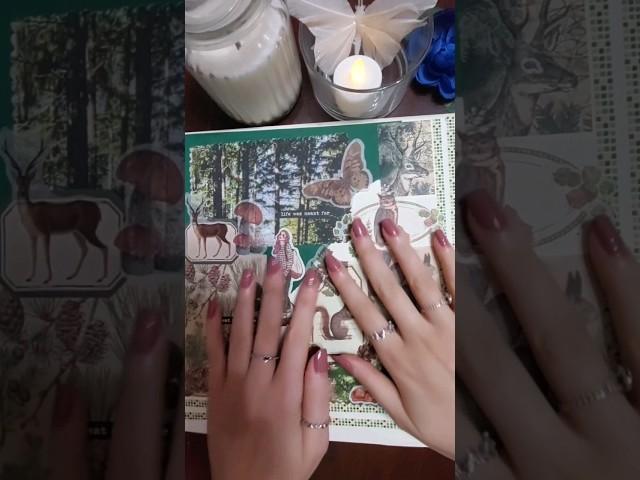 Asmr scrapbook forest #scrapbooking #journalwithme #scrapbook #asmrsounds #journal #forest #animal