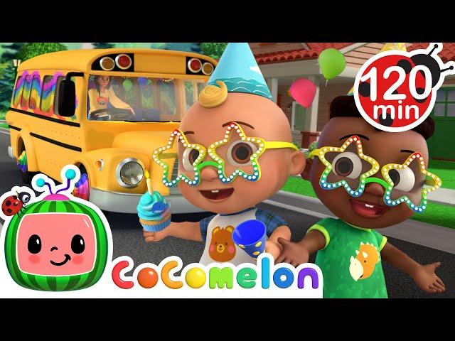 JJ's Wheels on the Birthday Bus! | CoComelon | Animals for Kids | Sing Along Nursery Rhymes for Kids