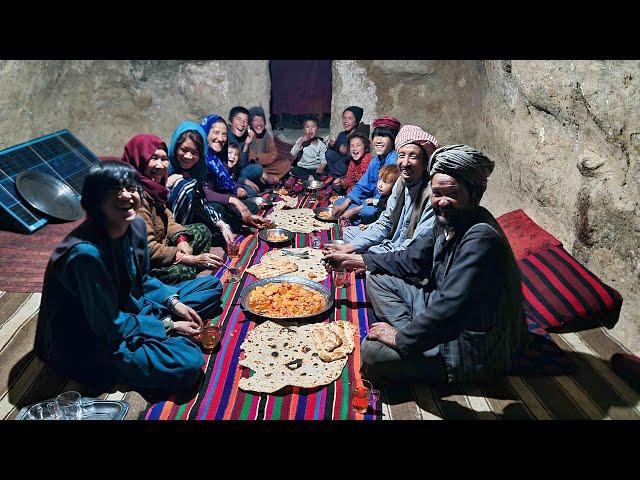 Afghan Cave Family’s Daily Life  A Heartwarming Meal in Hidden Traditions