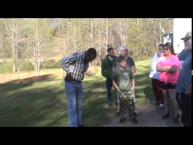 Mr Billy Redden at the site of the banjo scene in the movie Deliverance.