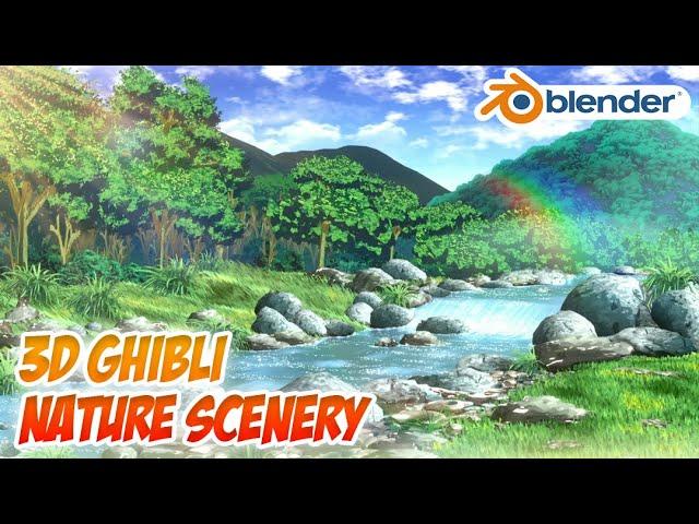 3D Ghibli Environment - Made in Blender