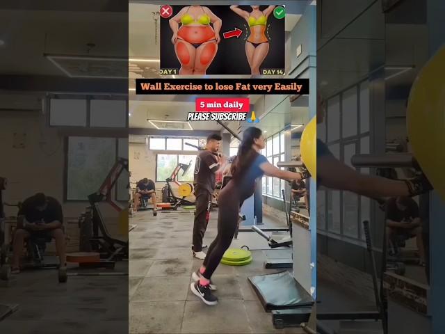 Best exercise to reduce Belly fat, Thighs fat, Back fat & Hip fat using wall support #fitness