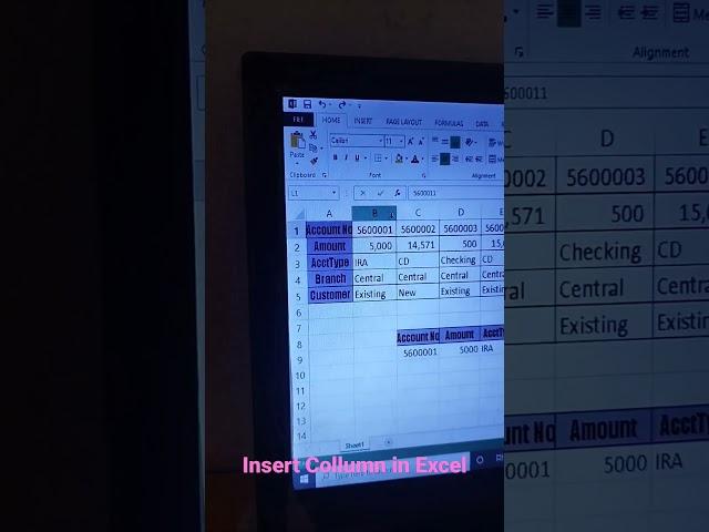 How to Insert a Column in MS Excel#excel #computer #technology #technical #viral #viralvideo