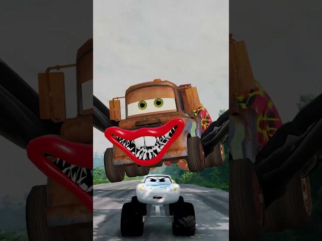Mater Spider Enemy Eater VS The Lightning McQueen. Epic Escape from McQueen Eater |BeamNG.Drive