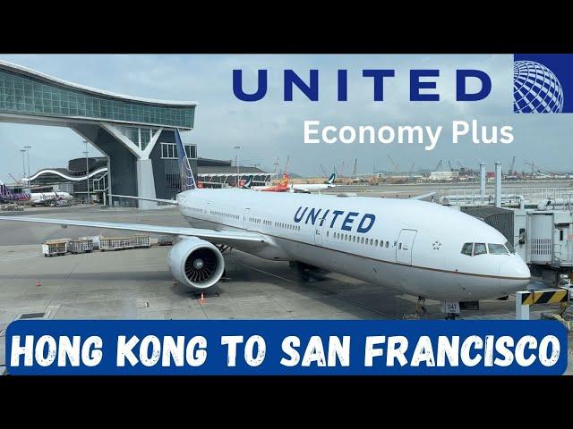 (4K) Hong Kong to San Francisco TRIP REPORT United Airlines UA 862 Boeing 777-300ER Economy Plus