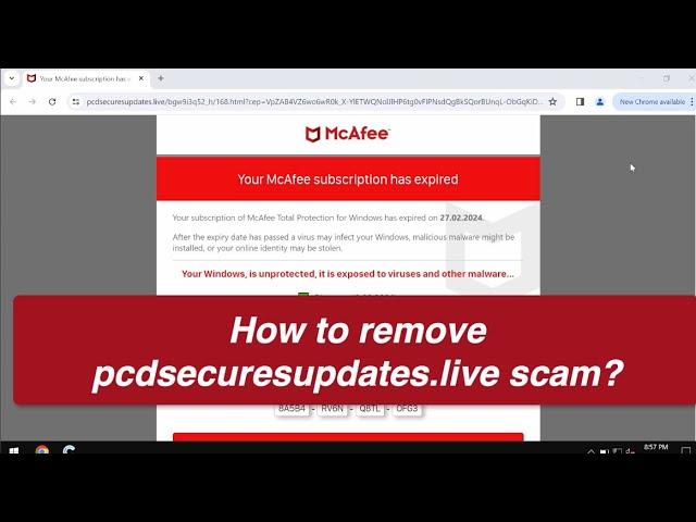 Pcdsecuresupdates.live scam removal solution.