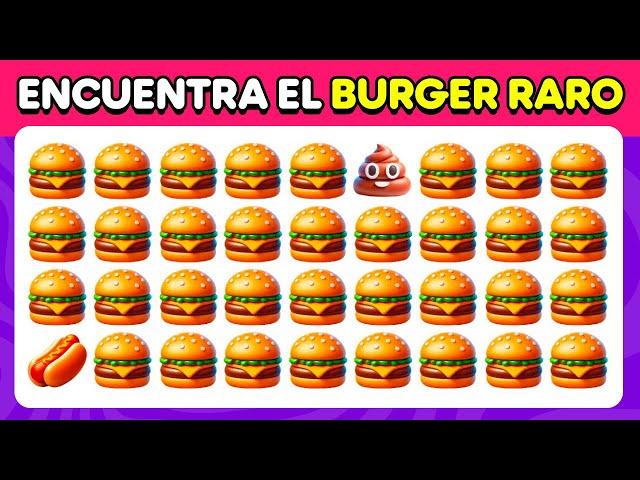 Encuentra el raro | Edición Comida Chatarra  Fácil, Medio, Difícil - 30 Niveles | Emoji Quiz