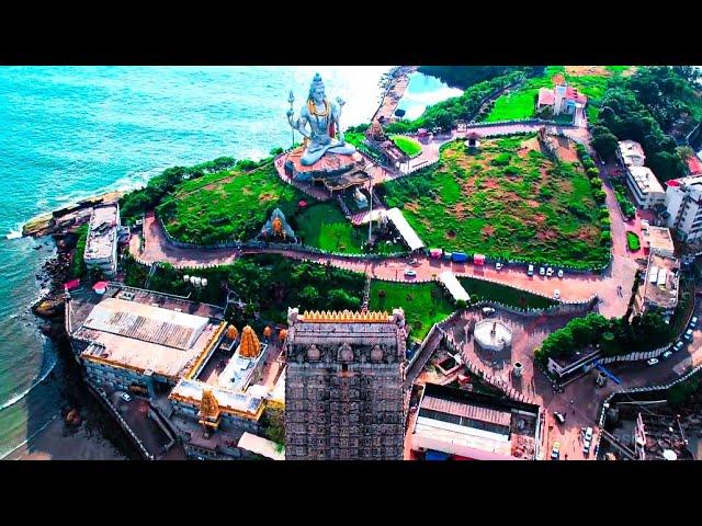 ''4K'' Murudeshwar Temple in Karnataka 4K Drone View