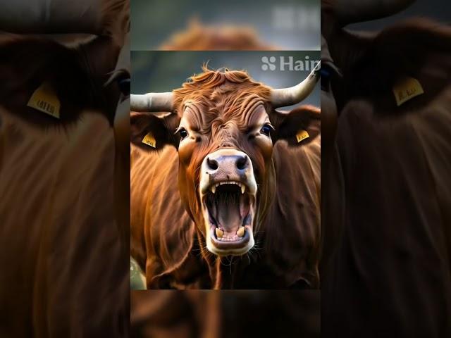 Cute baby calf vs Giant angry cow transformation #aicartoon #kidsvideo #animaltransformation #cow