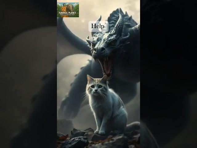 “Kidnapped by a dragon!  Watch till the end!” #shorts #cat #funimalplanet #dragon #aicat