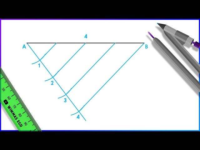 How to divide a line into equal parts.